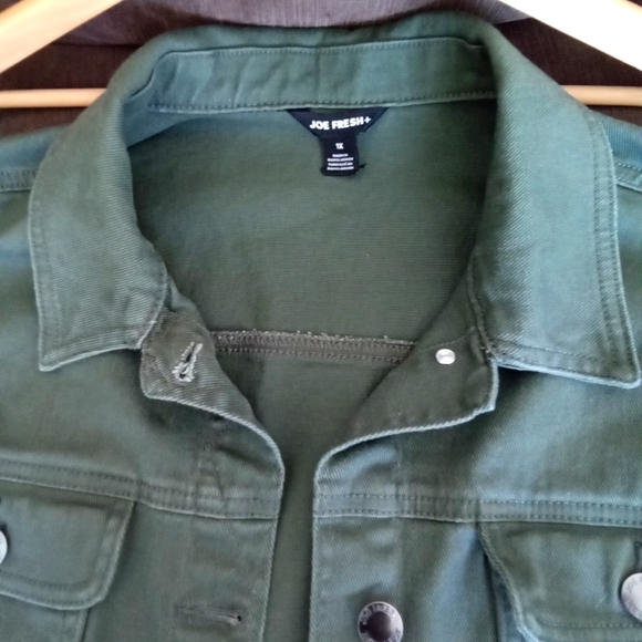 Joe Fresh Sage Green Cotton Jean Jacket 1X - Picture 4 of 6